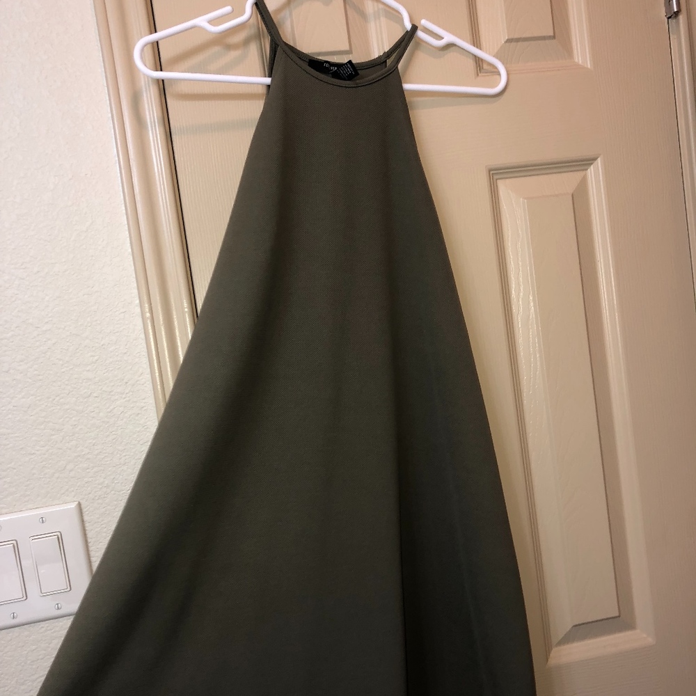 Short Army Green Halter Top Dress